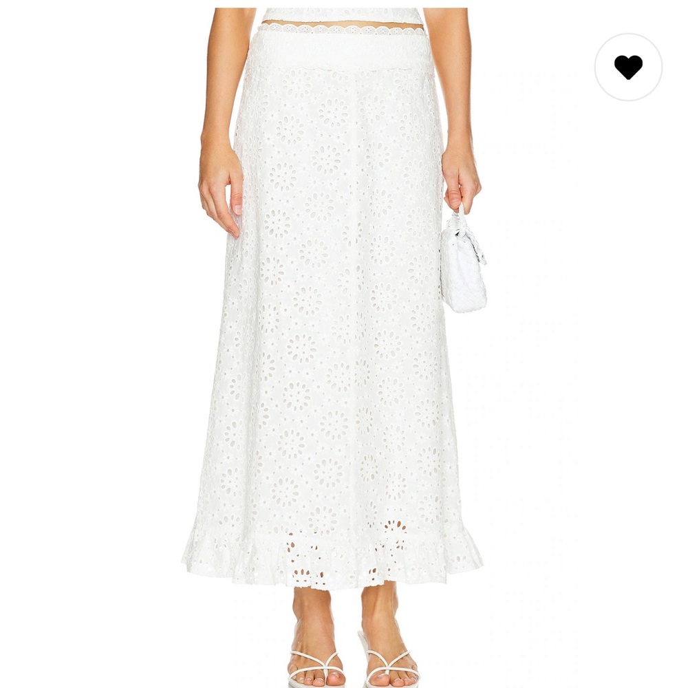 Tularosa Ivory Lace Maxi Skirt